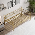 thumbnail image 4 of Huisuilinss Twin Daybed With Trundle,Metal Sofa Bed With Stylish Headboard,Twin Day Bed With Metal Slats For Living Room Bedroom Guest Room Space Saving, 4 of 7