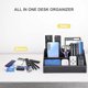 thumbnail image 5 of Pu Leather Desk Organizer with 5 Compartments Holder, Multi-Functional Office Supplies Storage Caddy for Pen/Pencil, Phones, Remote Controller and Desktop Accessorie Black（Only storage box）, 5 of 5