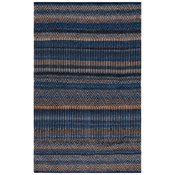 SAFAVIEH Natura Diggory Geometric Polyester Area Rug, Blue/Orange, 8' x 10'