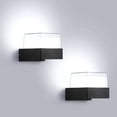 thumbnail image 1 of 2 apliques de pared para exteriores, 10 W x 2, iluminación exterior, resistente al agua, IP65, luz de aluminio acrílico para patio, jardines, patio, terraza, pasillo, camino, mini luz para exteriores JAMW Sencillez, 1 of 5