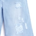 thumbnail image 5 of Knit N Knot Girls' Ice wash, light Blue wide leg high waist flared fit raptured, torn fashionable jeans pant, 5 of 7