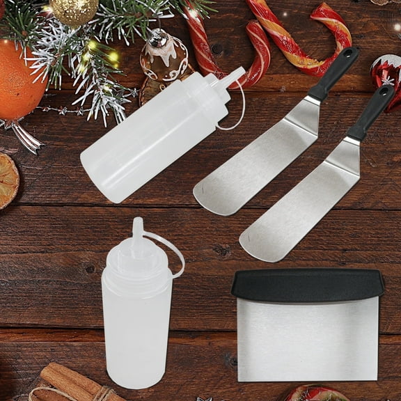 KingChii 5-Piece Griddle Accessories Kit Grill Tools Set, Christmas Gifts for BBQ and Outdoor Barbecue Cooking
