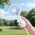 thumbnail image 4 of Portable USB Rechargeable Handheld Fan, Small Quiet Personal Fan with Adjustable 3-Speed Wind, Built-in Lithium Battery, Lightweight Plastic for Indoor and Outdoor Use, 16 cm, 4 of 6