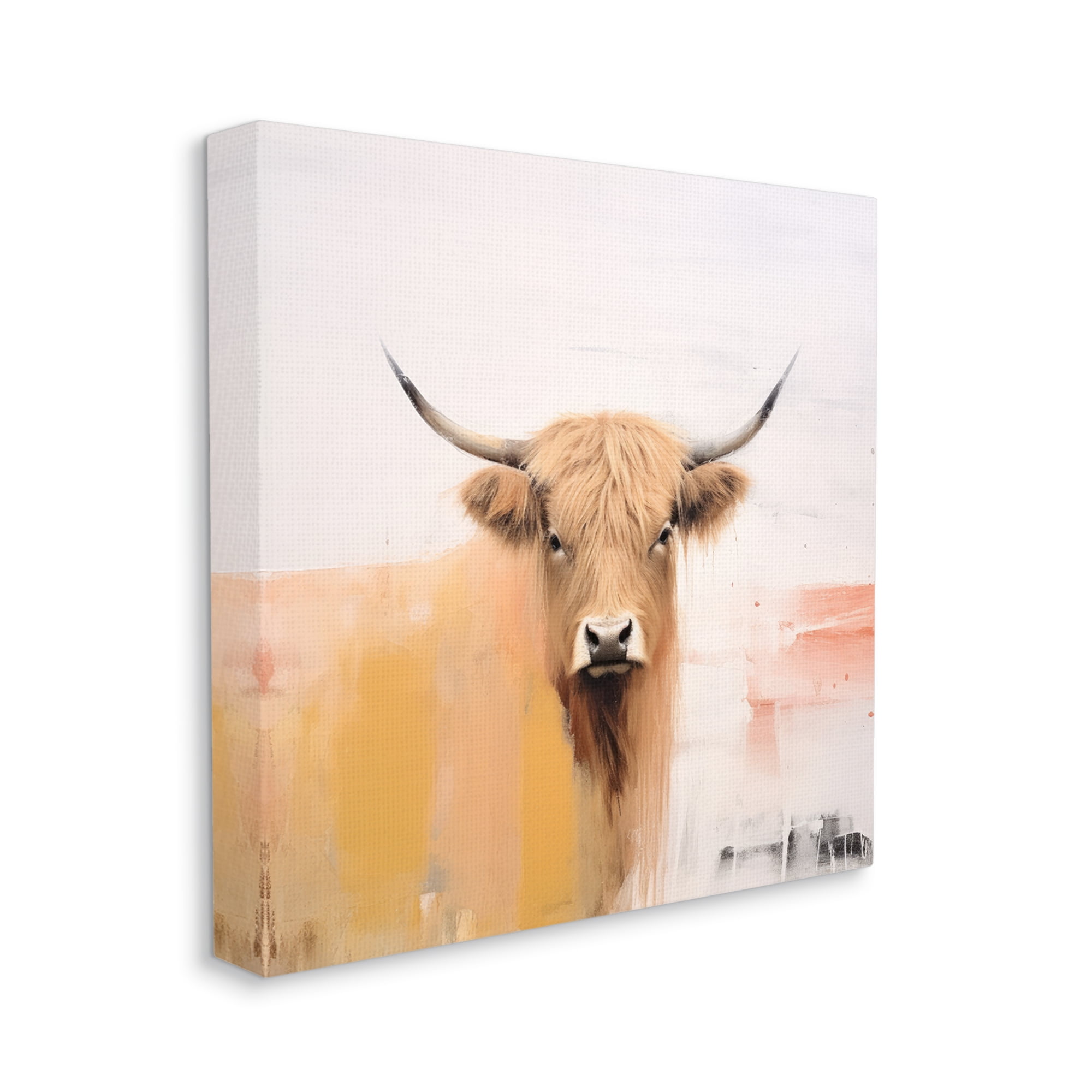 Stupell Industries Modern Highland Cow Animals & Insects Painting Gallery Wrapped Canvas Art Print Wall Art, 36 x 36