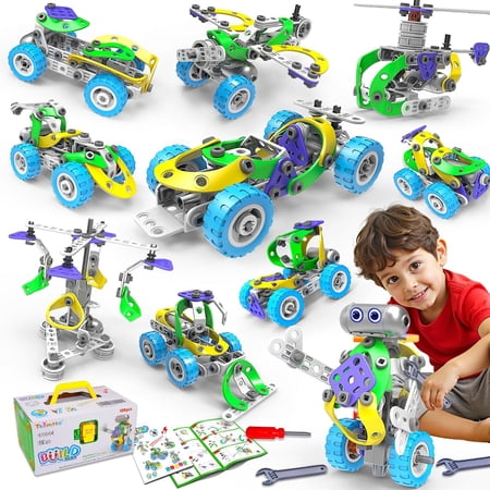 10 in 1 STEM Toys for 4 5 6 7 8+ Year Old Boy Girl Birthday Gifts Building Toys for Kids Ages 4-8 5-7 6-8 Educational Stem Activities for Boys 4-6 8-10 Construction Creative Games Easter Idea Gift