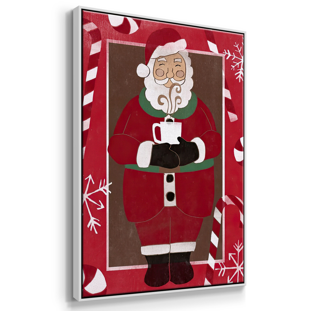 Cozy Cocoa Christmas Collection B - Framed Gallery Wrapped Holiday Canvas - 17 x 25 - White Frame