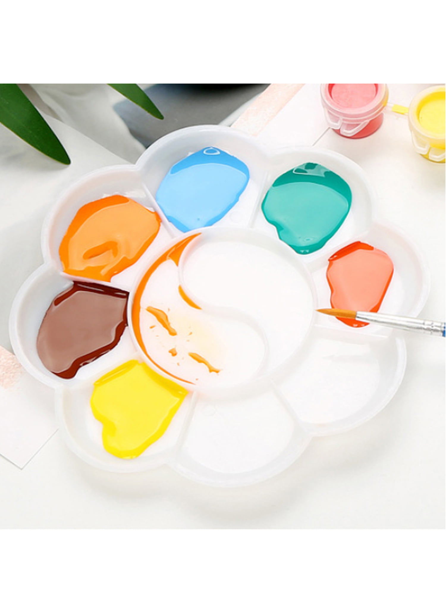 Blue WeiMay Round Professional Plastic Paint Platte Tray for Kids and Adult for Watercolor and Oil Painting Art Making Palette Painting 