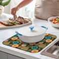 thumbnail image 2 of Pioneer Flower Floral Print Pattern Kitchen Dish Drying Mat 1 Pack, Ultra Absorbent Microfiber Drainer Mat, 16"x18", 2 of 6