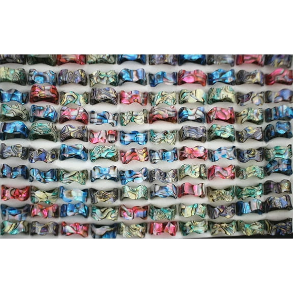 EOEMY Lady'S Jewelry Wholesale Lots 32Pcs Fashion Mixed Shell Ring Charm Resin Rings