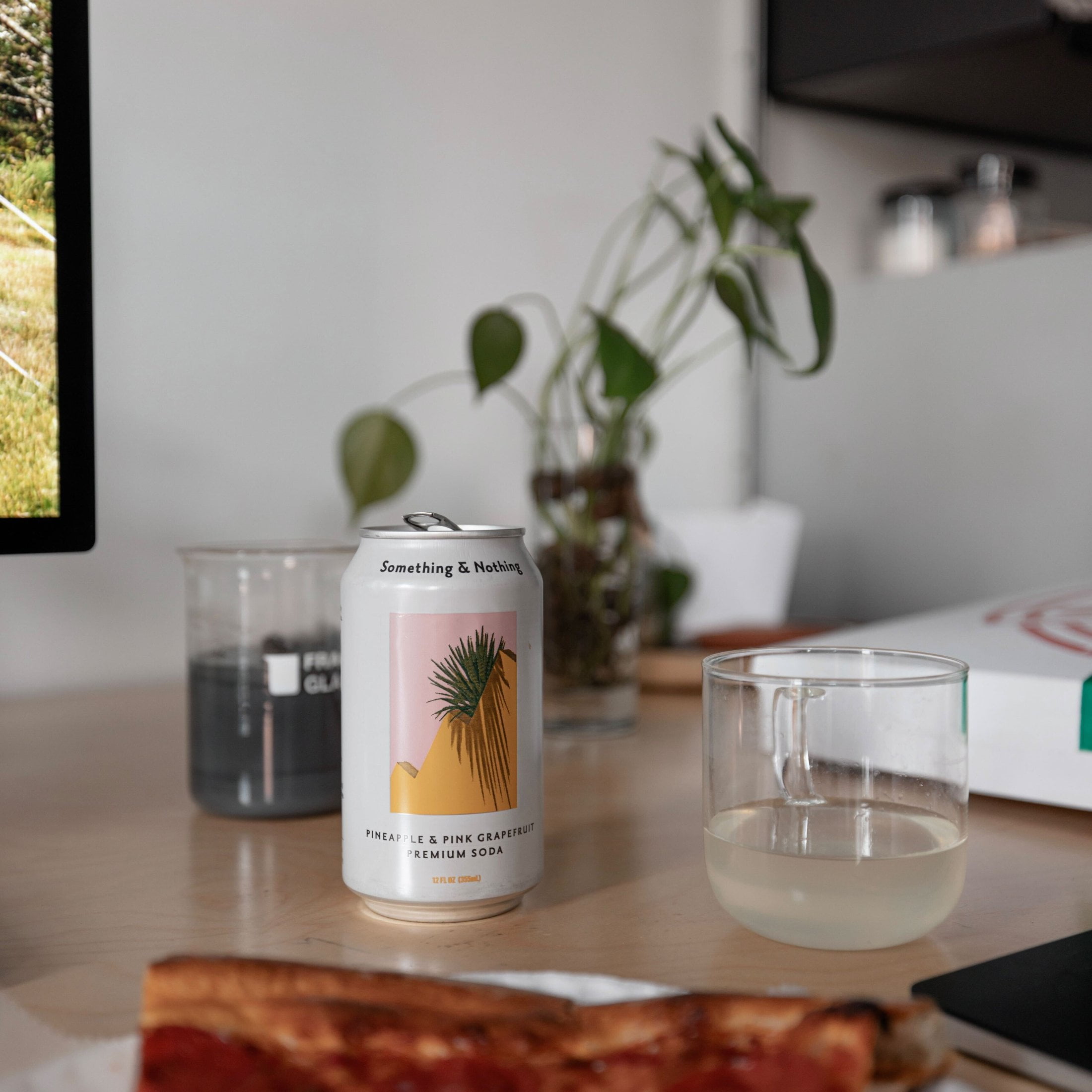 Something & Nothing Lightly Carbonated Pineapple & Pink Grapefruit Premium Soda Case of 12 x 12 Fl Oz