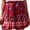 Red, variant on Fesfesfes Summer Skirts for Women Casual Vintage High Waist Floral Print Beach Ruffled Short Skirt