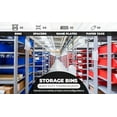 thumbnail image 3 of DJC Supply Heavy duty thermoplastic storage bin organizer, Stackable, Hangable, Side-connect (BLUE (8 PACK), LARGE 8.4" X 11" X 6.9"), 3 of 5