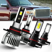 QIPEIZSP For GMC Sierra 1500 2014-2015 LED Headlight Bulbs 9008 High/Low Beam 9145 Fog Light 6000k 4pcs