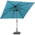 thumbnail image 3 of PURPLE LEAF 8' x 8' Square Outdoor Table Umbrella with Crank and Tilt, Aluminum Frame Patio Market Sun Umbrella, 8 Sturdy Ribs, Turquoise Blue, 3 of 10