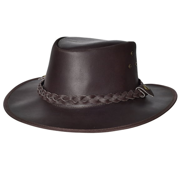 Large Cow Split 2-tone Leather Chocolate Brown Cowboy Hat Hilason