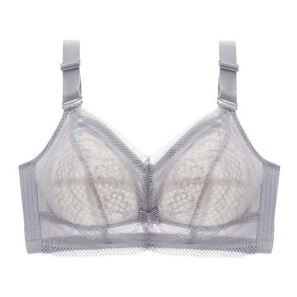 Gibobby Sujetador deportivo para mujeres Ropa interior para mujer, sujetador ajustable de realce, pecho antiflacidez, ropa interior de realce de copa completa(Gris,36D)
