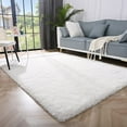 thumbnail image 7 of Softlife Stylish Soft Shaggy Velvet Carpet for Living Room/Bedroom, Fluffy Area Rugs, 4' x 5.9' , Cream, 7 of 7