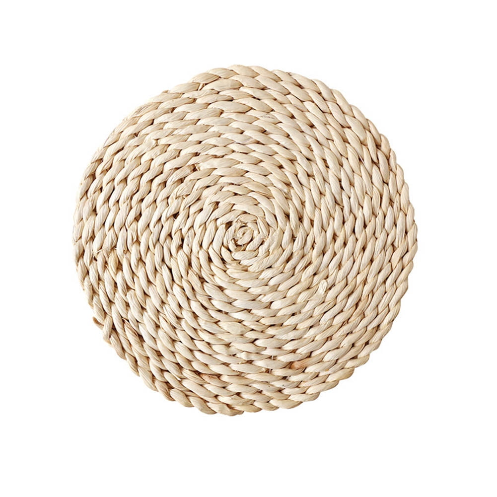 Resuable Round Straw Weave Placemat Heat Insulation Pot Mat Coasters