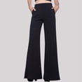 thumbnail image 2 of Pants for Women Gymnast Warm Ups Stretch Sweatpants Women Pants Tan plus Size Work for Clothes Petite Wide Leg Casual Junior Straight Leg Wide Casual Fall Black 2XL, 2 of 8