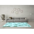 thumbnail image 3 of Ahgly Company Indoor Round Oriental Light Blue Modern Area Rugs, 4' Round, 3 of 4