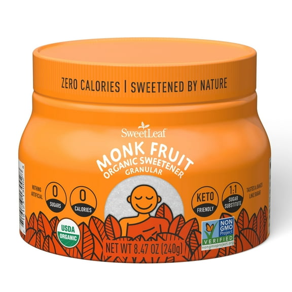 SweetLeaf - Monk Fruit Granular Organic Sweetener Canister - 8.47 oz.