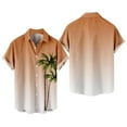 thumbnail image 3 of Camisas Para Hombre Manga Larga Camisa de manga corta con estampado digital 3d de ocio de tendencia de moda de playa de turismo de vacaciones de verano para hombres (Orange, L), 3 of 4