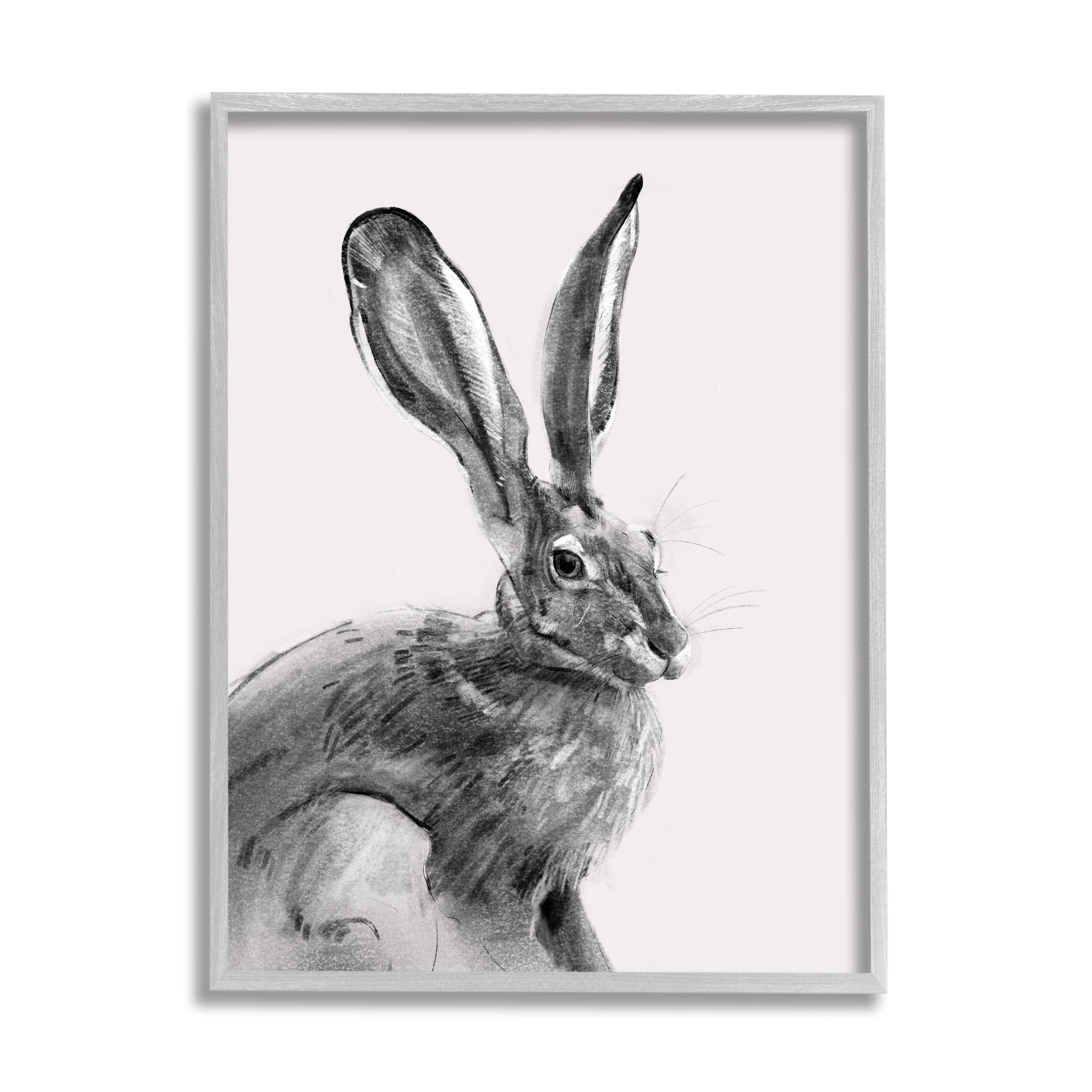 Stupell Industries Resting Wild Hare Portrait Bold Face Rabbit Illustration, 24 x 30, Design by Emma Caroline