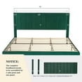 thumbnail image 4 of Allewie King Size Velvet Upholstered Bed Frame with Vertical Channel Tufted Headboard, Green, 4 of 8