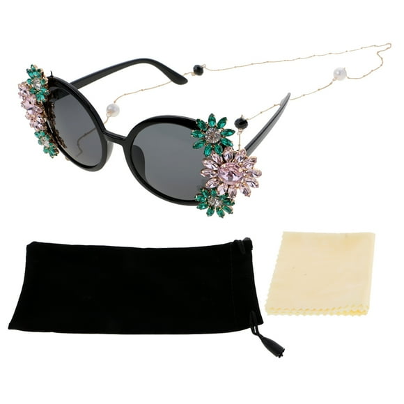 Gafas de terre Barrocas Vintage Grabado Faux Crystal Flower Gafas de