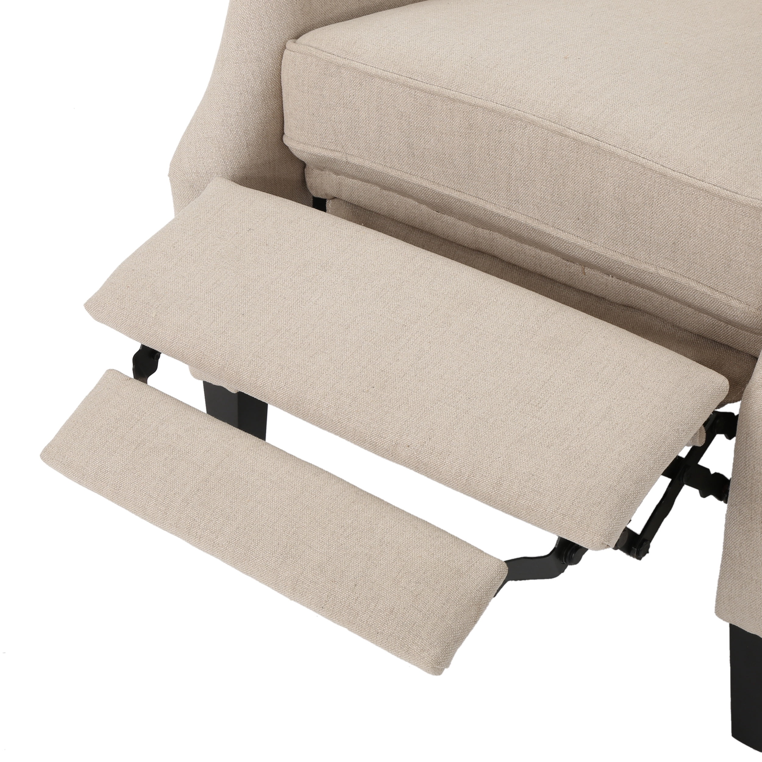 Noble House Allan Traditional Wheat Fabric Recliner Wingback Chair, Beige