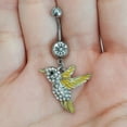 thumbnail image 6 of 14G Hummingbird Belly Button Navel Rings Surgical Steel with Clear CZ Dangling for Women Luxe Modz, 6 of 6