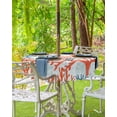 thumbnail image 3 of Fsddascl Ocean Coral Outdoor Tablecloth - 54 Inch Round Dining Table Cover, Abstract Boho Gradient Coastal Polka Dots Waterproof Outdoor Table Cloth with Umbrella Hole & Zipper for Picnic/Patio, 3 of 7