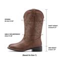 thumbnail image 2 of DREAM PAIRS Women's Cowboy Boots Mid Calf Cowgirl Boots Square Toe Chunky Heel Embroidery Stitched Western Boots, 2 of 7