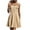 Beige, variant on Lmnyox Summer Square Neck Midi Dress Ruffle Sleeveless Cocktail Dress Casual Flowy A Line Dress