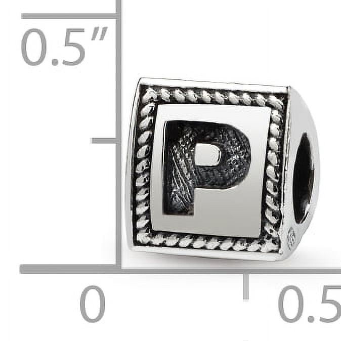 Reflection Beads Sterling Silver Reflections Letter P Triangle Block Bead