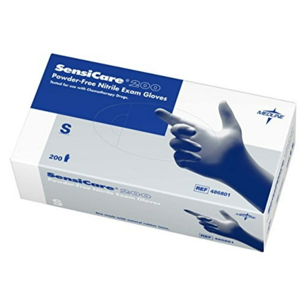 medline sensicare 200 nitrile exam gloves, disposable, powderfree