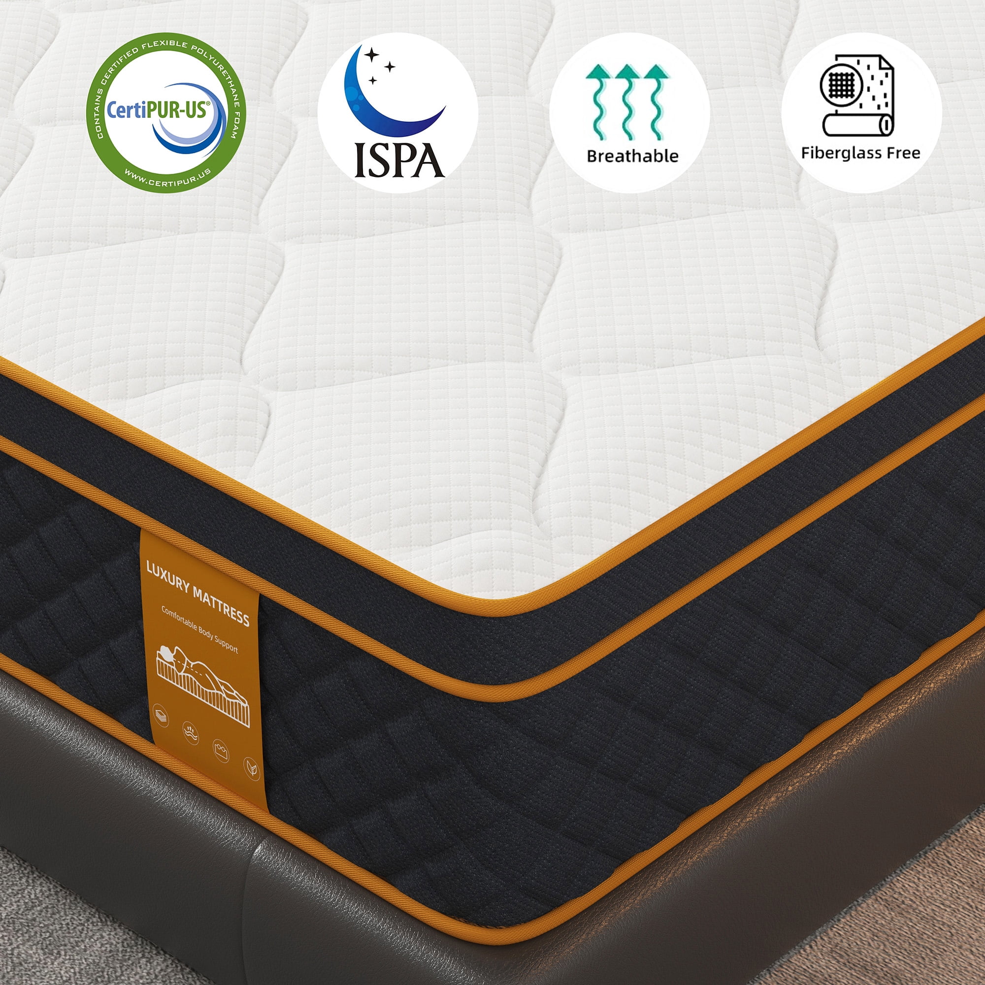 QUXPEA 10 inch Queen Mattress in a Box, Gel Memory Foam and Pocket Spring, Hybrid Medium Comfort, Pressure Relief & Motion Isolation
