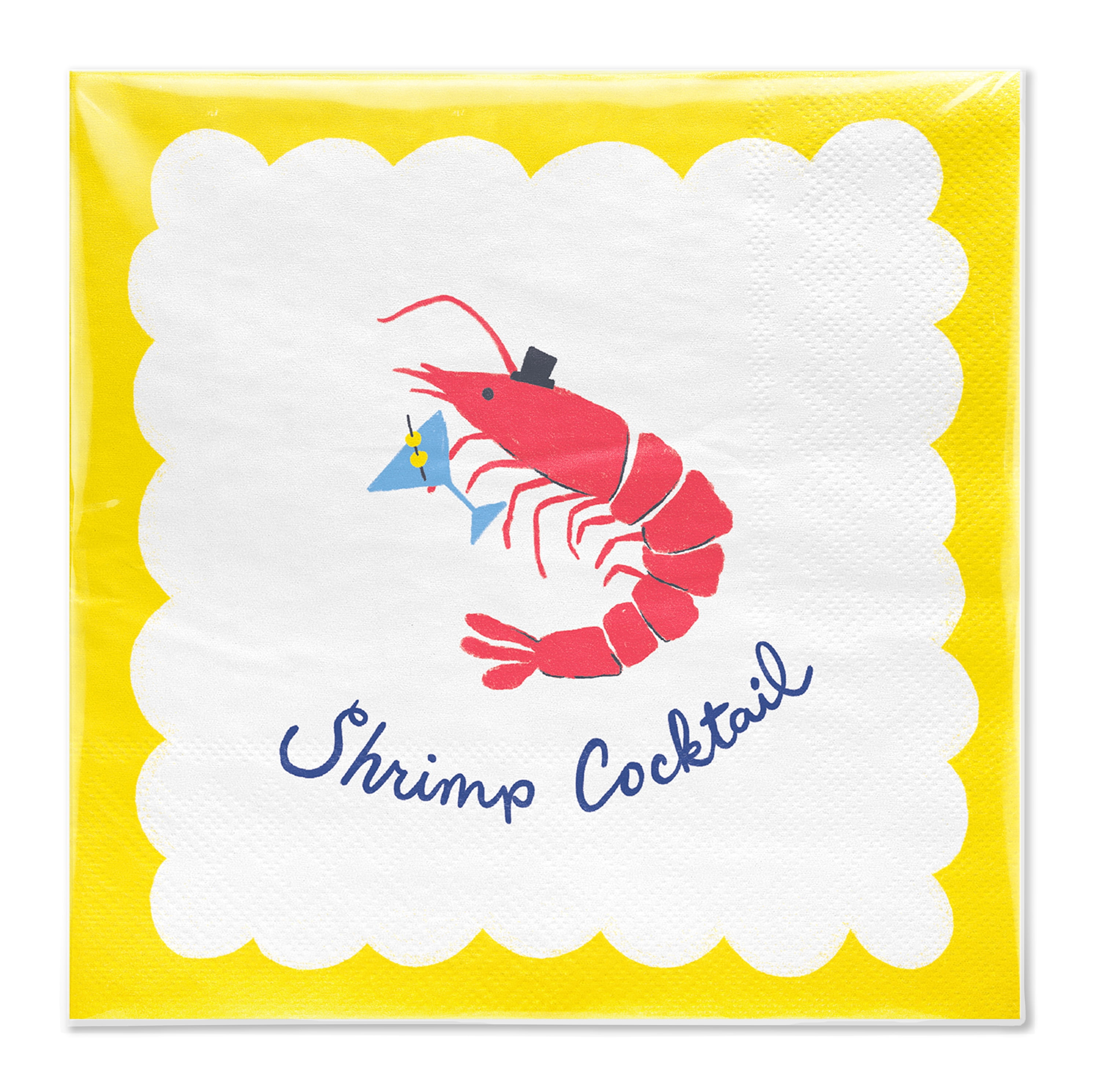 Bright Tides Multicolor Shrimp Cocktail Disposable Paper Napkins, 5" x 5", 20 Count, by Way To Celebrate