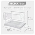 thumbnail image 2 of 2 Tier Dish Holder Rack for Kitchen, Dish Drying Rack Over Sink, Durable Stainless Steel Dish Drainer Set with Utensil Holder, Cutting Board Holder, White, 2 of 9
