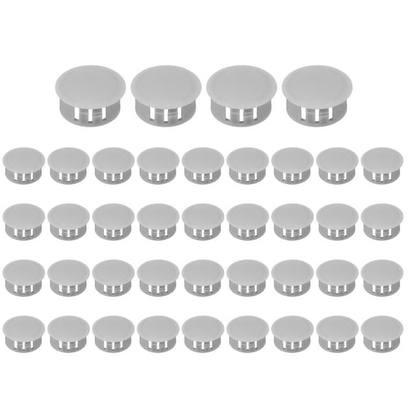 Uxcell 22mm/7/8" Plastic Hole Plugs, Flush Type Round Plug Snap in Locking Screw Hole Covers Grey 40 Pcs