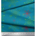 thumbnail image 3 of Soimoi Green Heavy Canvas Fabric Snow Flakes Floral Fabric Prints By Yard 58 Inch Wide, 3 of 3