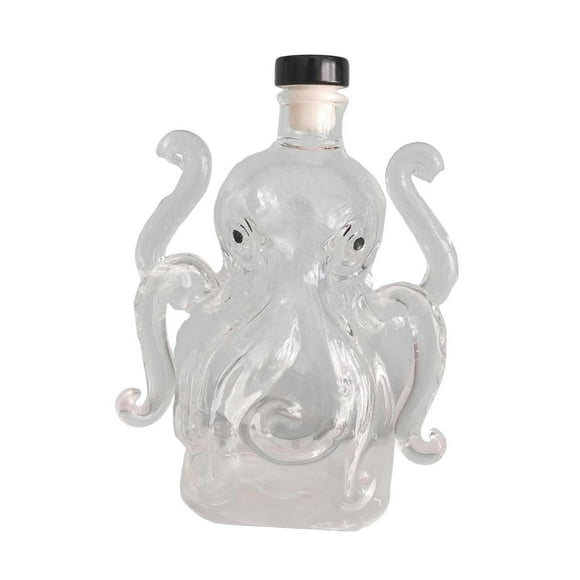 Decantador de whisky con forma de pulpo, botella de vino, vidrio, vacío, único, 320 ml, decorativo, transparente, regalo para hombre, para club,