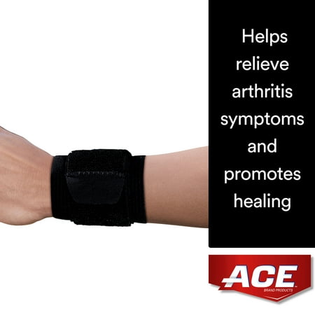 ACE Brand Wrap Around Wrist Support, Adjustable, Black,