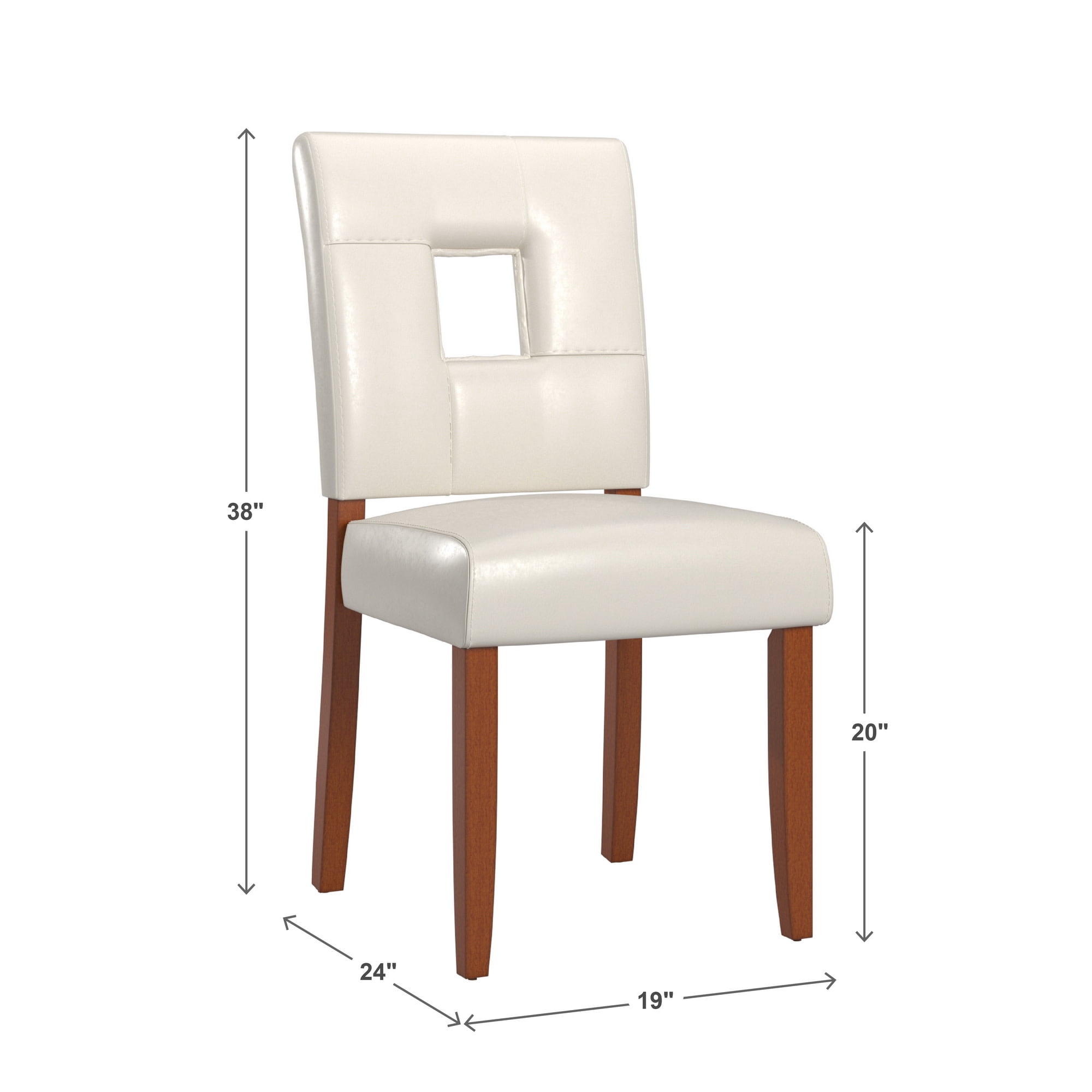 Weston Home Sive White Faux Leather Dining Chairs, Set of 2