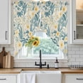 thumbnail image 4 of Spring Meadow Blooms Kitchen Window Curtains, Swag Curtains Valance for Bedroom Living Room Bathroom, Teal Yellow Botanical Rod Pocket Window Treatment Curtain Block Drapes 2 Panels 36"x63", 4 of 9