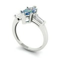 thumbnail image 2 of 2 ct Marquise Cut Blue Moissanite 3 Stone 18K White Gold Womens Engagement Ring, 2 of 6