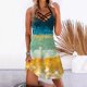 thumbnail image 1 of ICHUANYI Clearance Fashion Women Casual Sexy V-Neck Printing Dresses Summer Sleeveless Lace Up Pullover Dress(Dark Blue, S) ICHUANYI WER2023081110529, 1 of 4