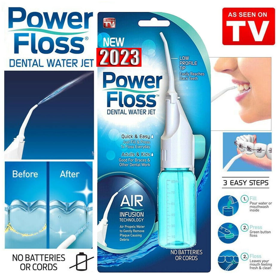 kaustisk uddannelse Compulsion Power Floss Oral Irrigator Dental Water Jet Power Floss Air Power Flosser  Teeth Cleaner - Walmart.com