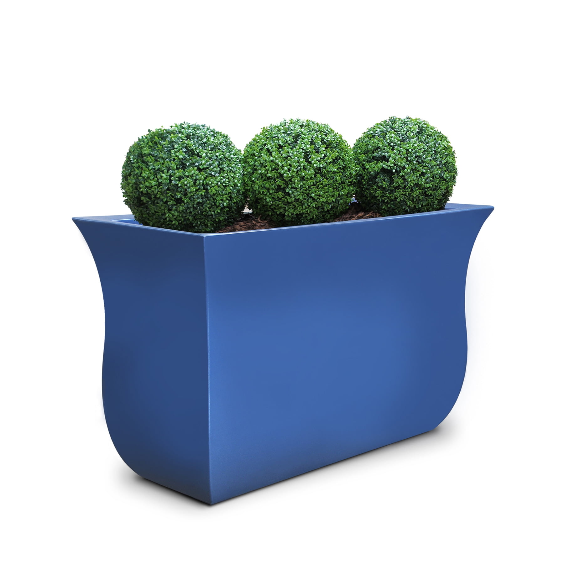 Mayne Valencia 36" x 16" x 22" Tall Rectangular Neptune Blue Plastic Planter