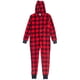 thumbnail image 4 of Pijama de una pieza de polar con capucha para mujer - Rojo (talla pequeña), 4 of 7